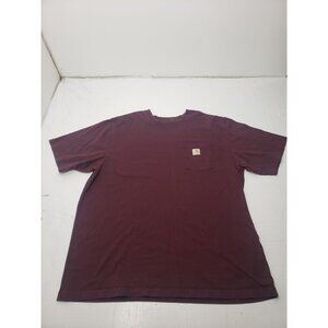 Carhartt Men’s 2XL Tall Loose Fit Pocket Maroon/Burgundy Short Sleeve Shirt